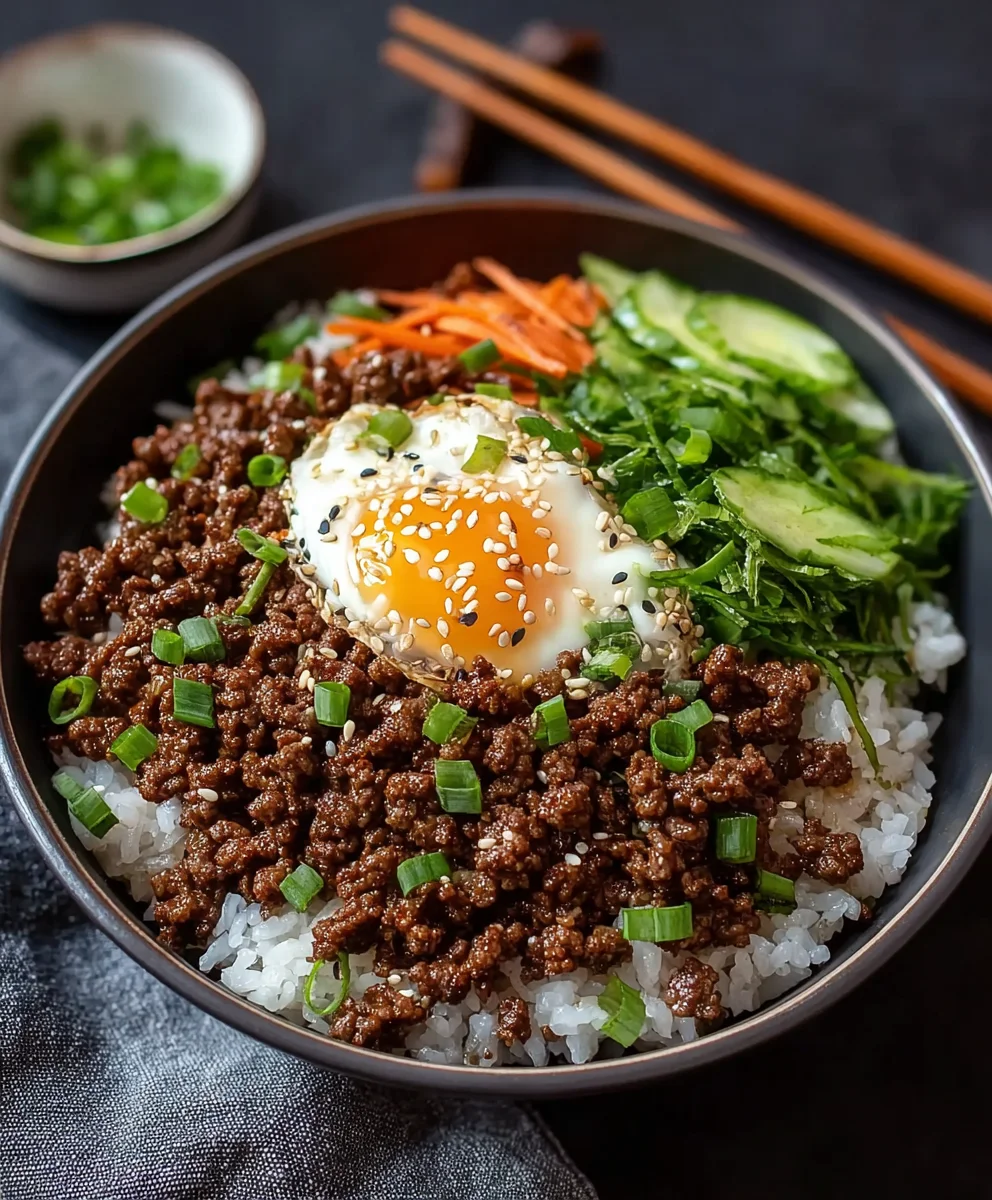 Quick Korean Ground Beef Bowl Deliciously Easy