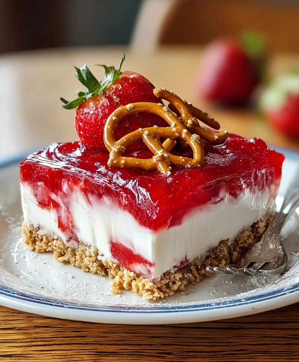 Strawberry Pretzel Salad-The Sweet & Salty Dessert