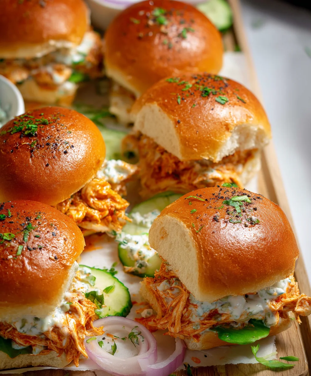 Spicy Buffalo Chicken Sliders-Game Day Favorite
