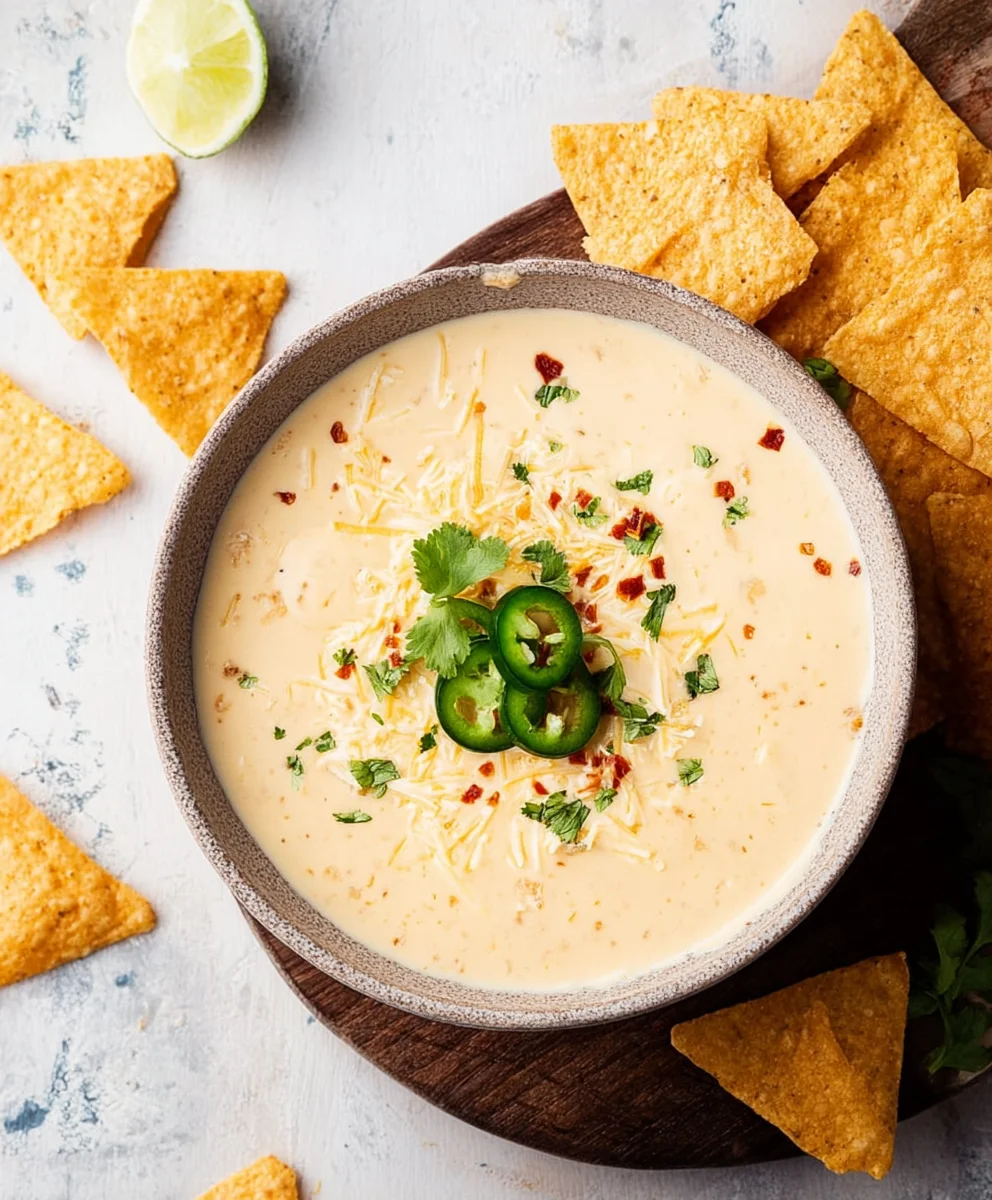 Easy Crockpot White Queso Dip Recipe