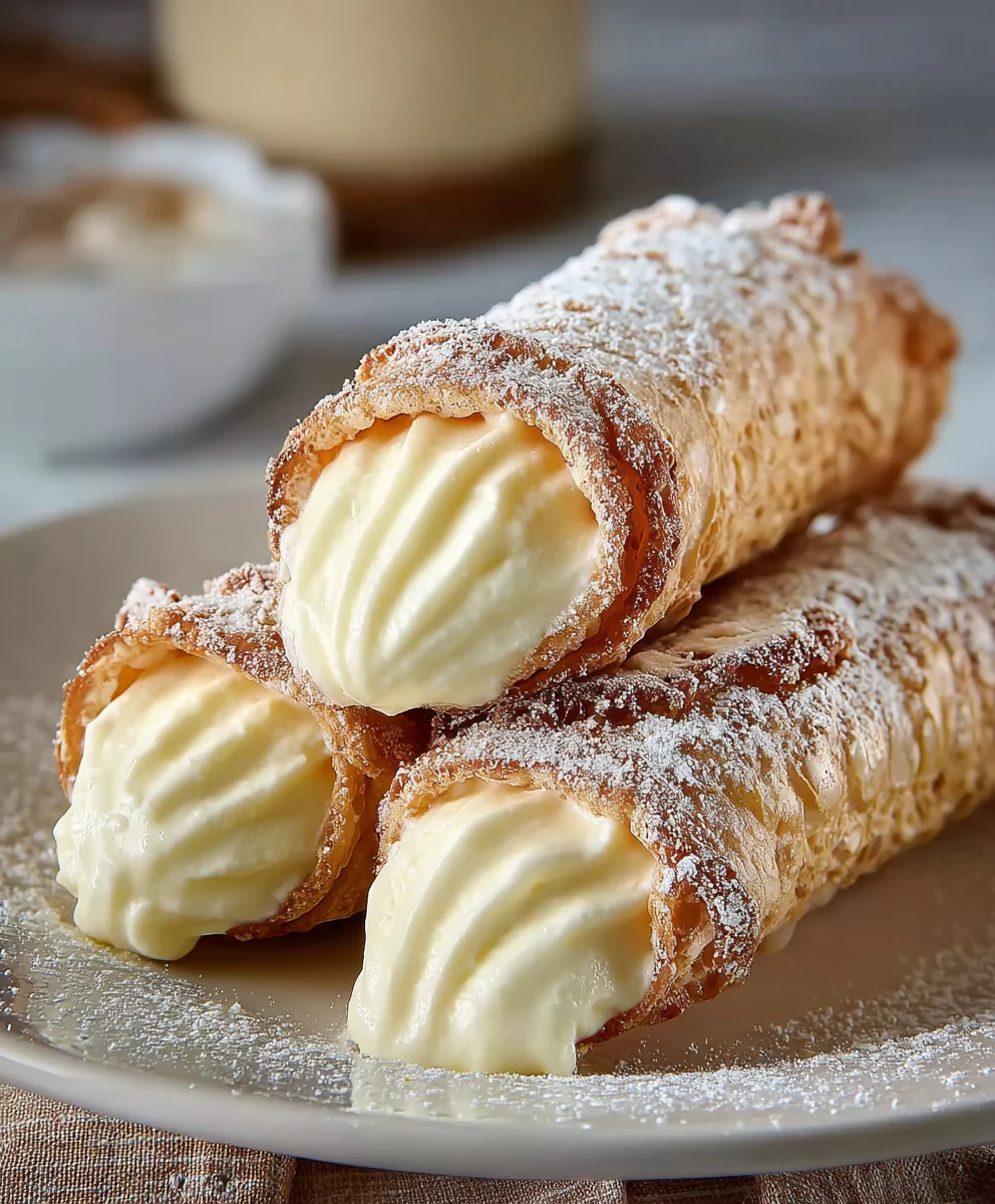 Easy Italian Cream Stuffed Cannoncini Recipe