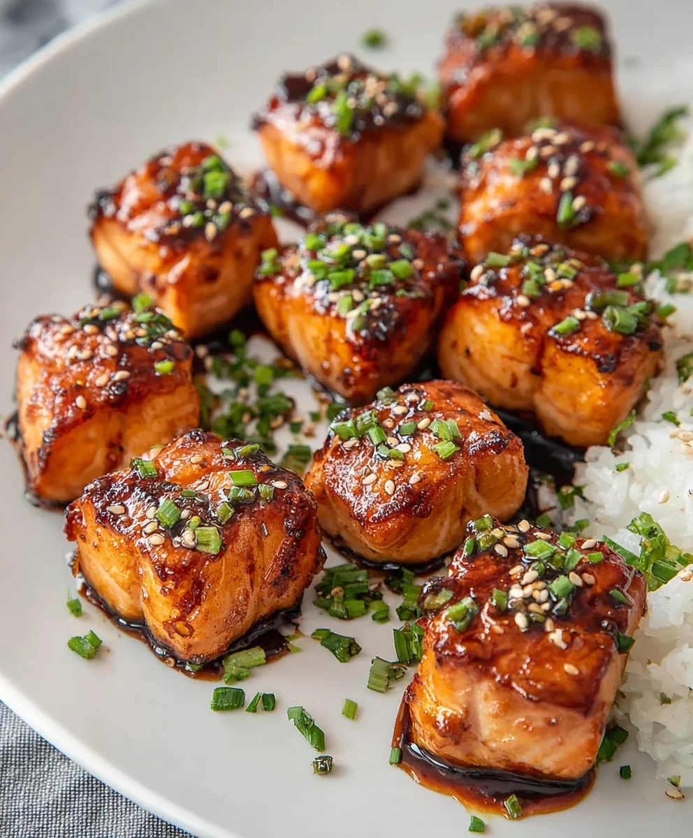 Quick Honey Garlic Salmon Bites Recipe