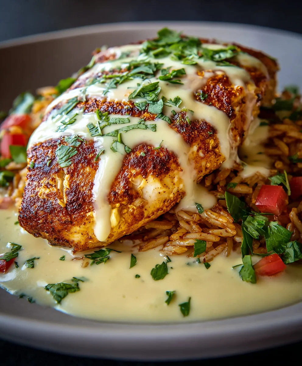 Spiced Chicken with Creamy Cheese Sauce-Easy Meal