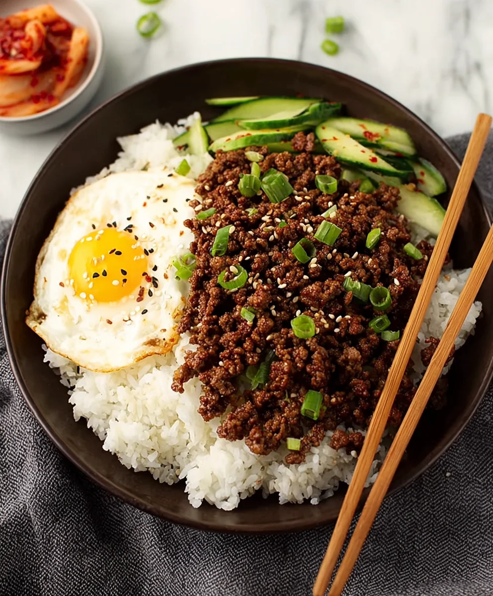 Quick Korean Ground Beef Bowl Recipe