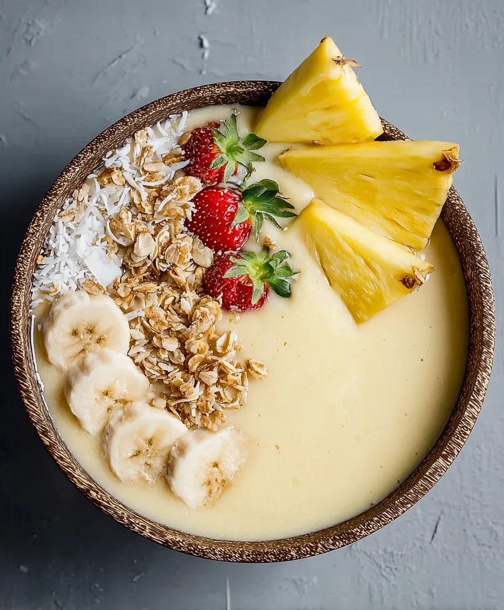Piña Colada Smoothie Bowl- Tropical Non-Non-Non-Alcoholic Alternativeic Treat