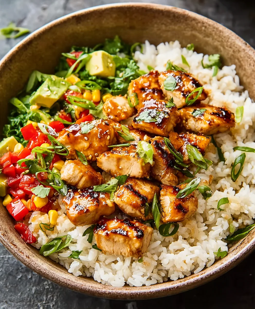 Spicy Honey Chipotle Chicken Rice Bowl Recipe