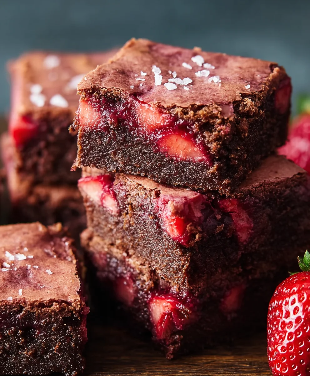 Fudgy Strawberry Brownies- Easy & Delicious Recipe