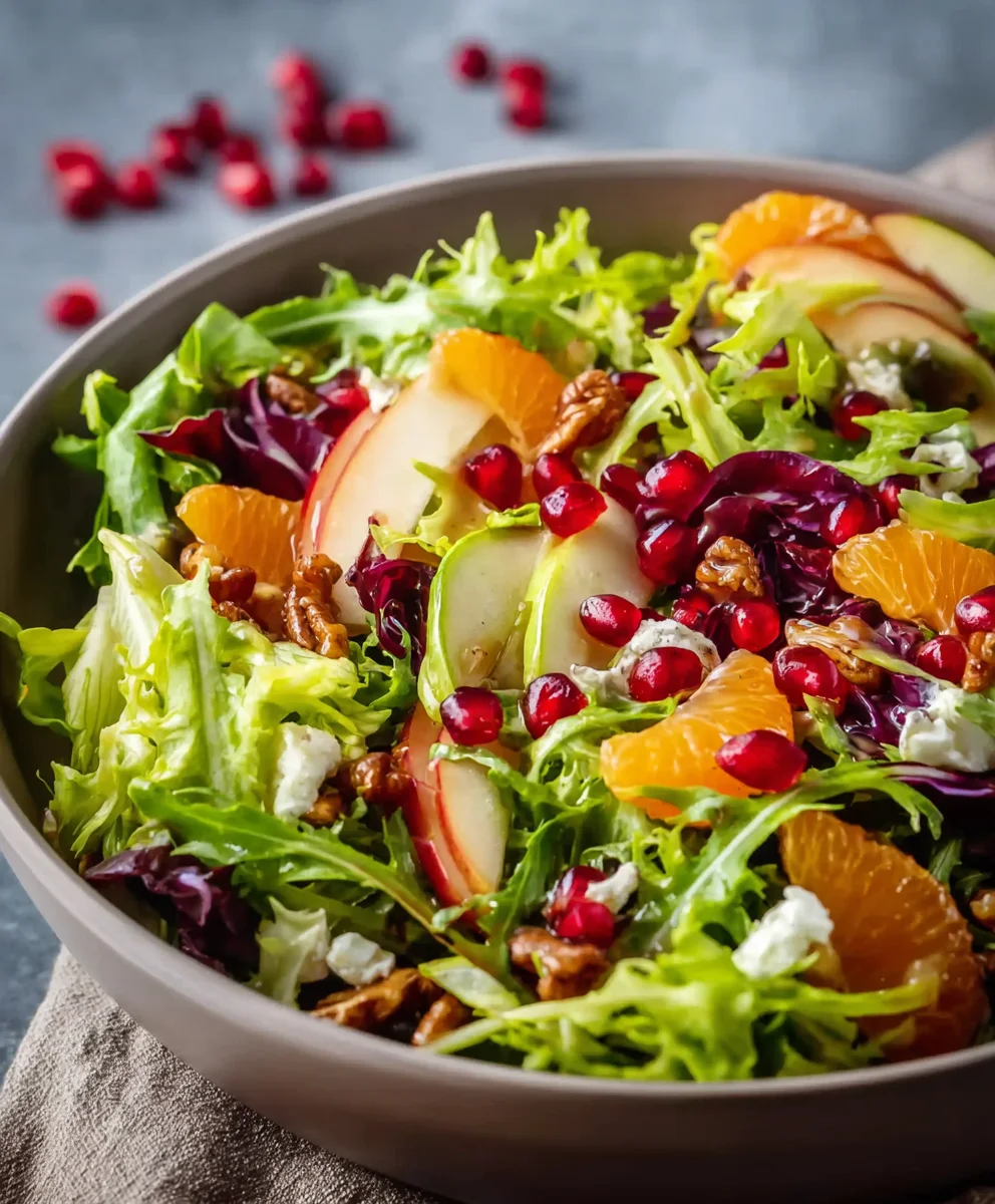 Juicy Christmas Salad with Honey Mustard Dressing