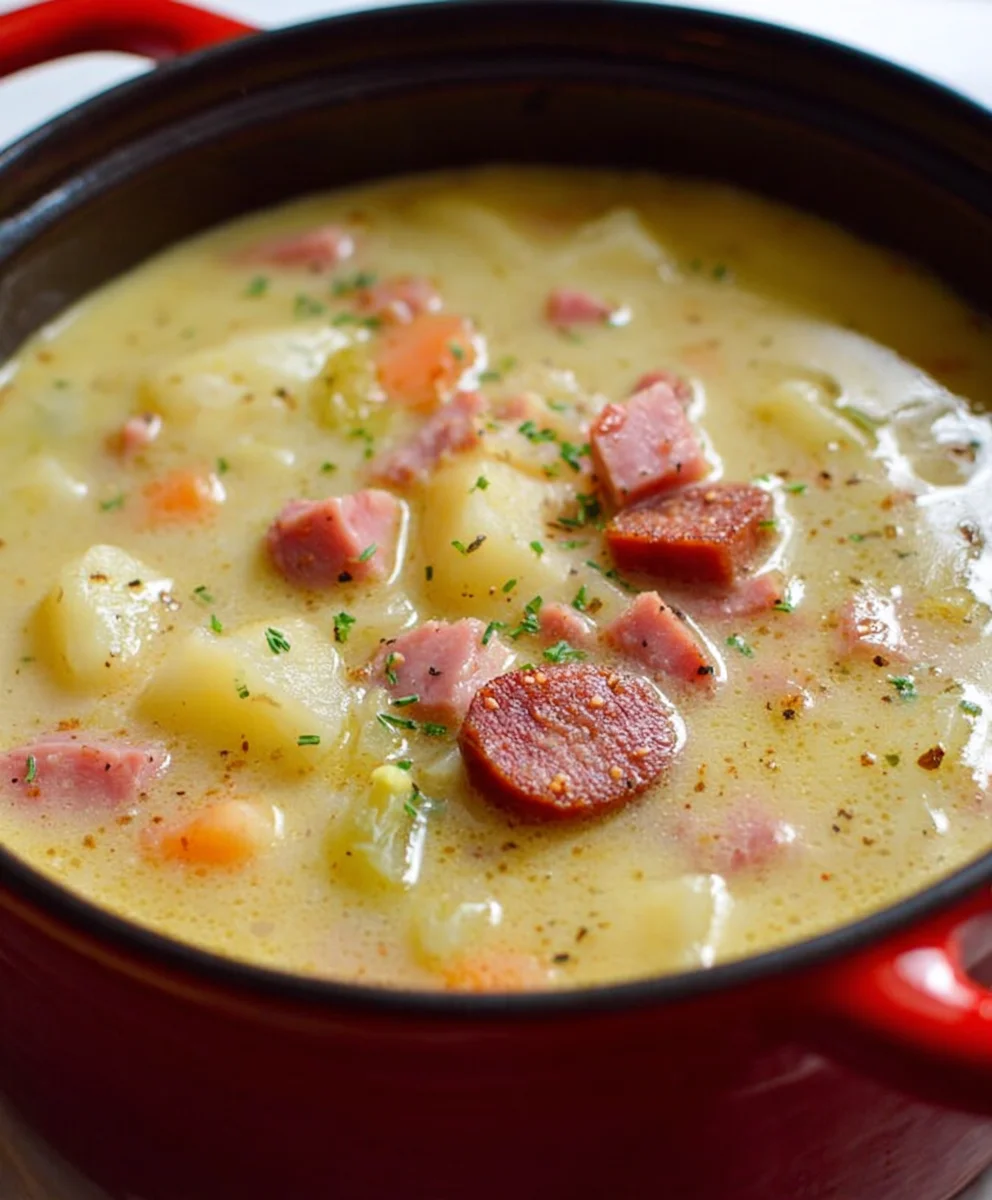 Easy Comforting Beef Beef Ham Potato Soup Recipe