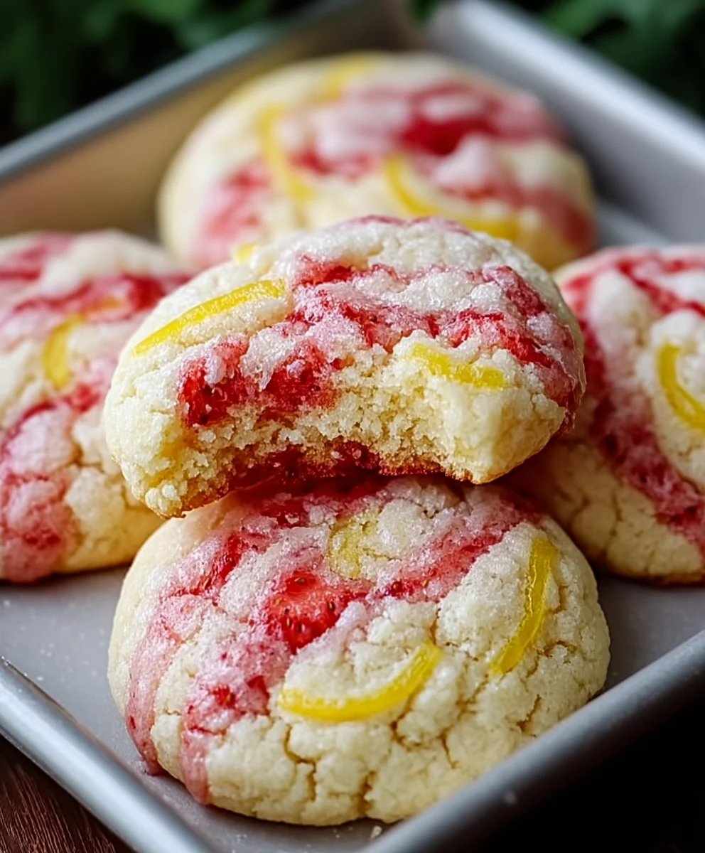 Strawberry Lemon Poundcake Cookies - Easy Recipe