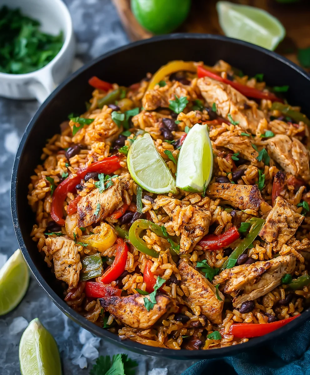 One-Pan Beef Fajita Rice Bowls- Easy Weeknight Meal