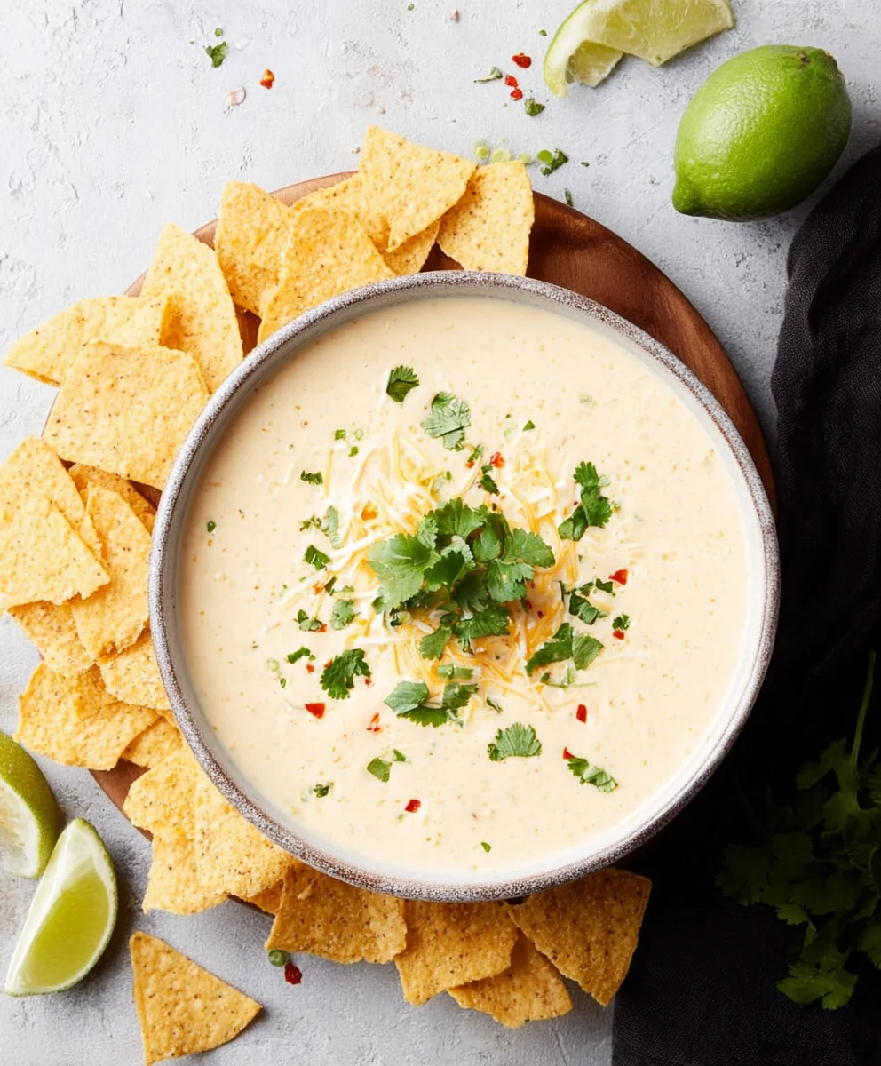 Easy Crockpot White Queso Dip - Creamy & Delicious