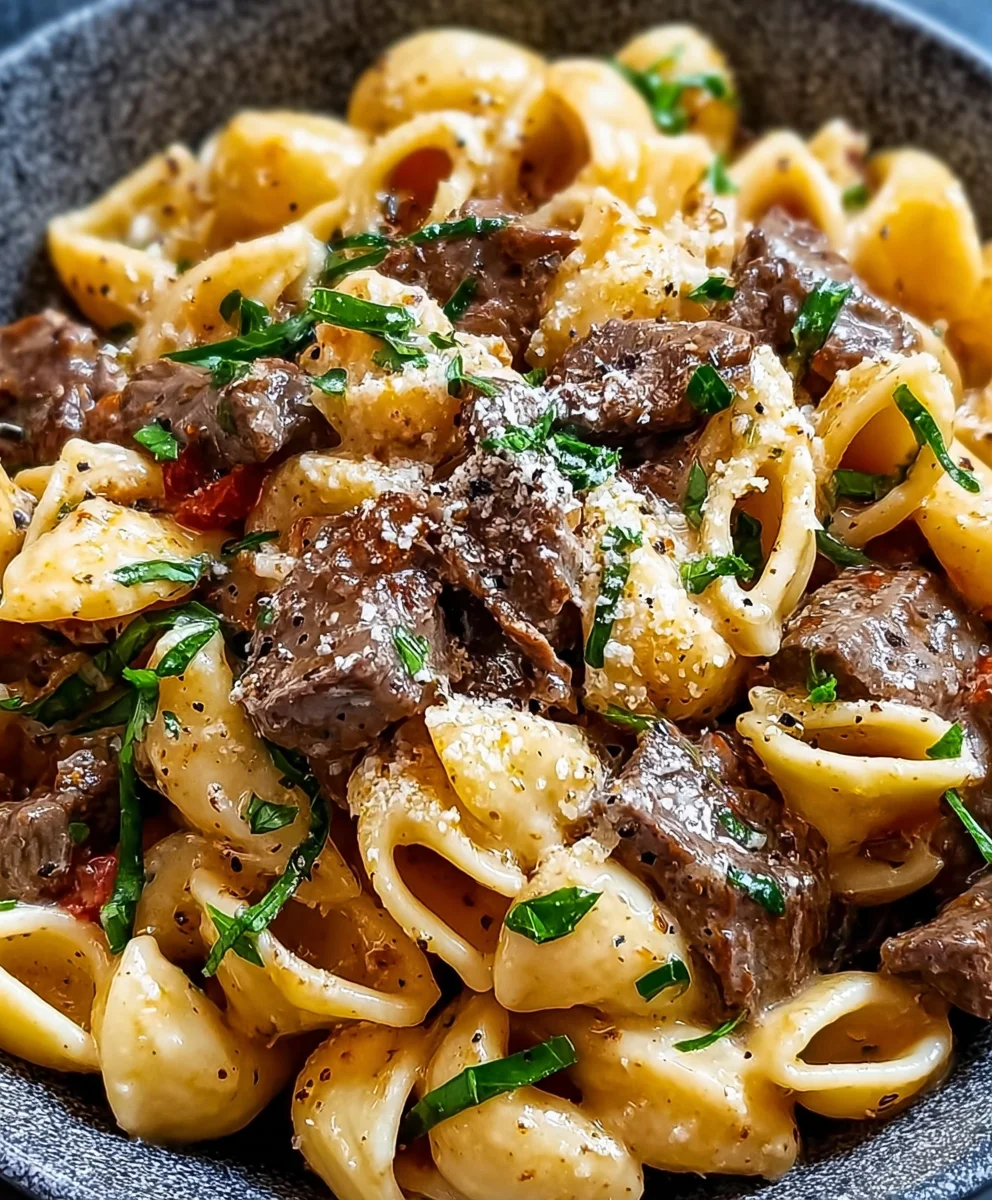 Easy Philly Cheesesteak Pasta - Delicious Beef Recipe