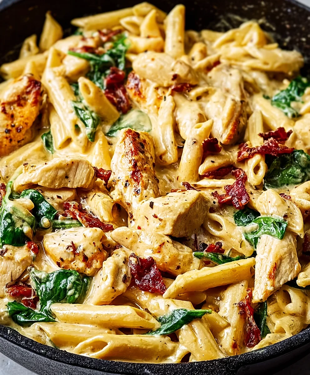 Creamy Tuscan Chicken Pasta-Easy Recipe
