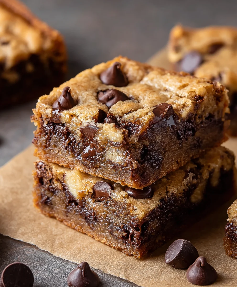 Easy Banana Chocolate Chip Cookie Bars-Chewy & Delicious