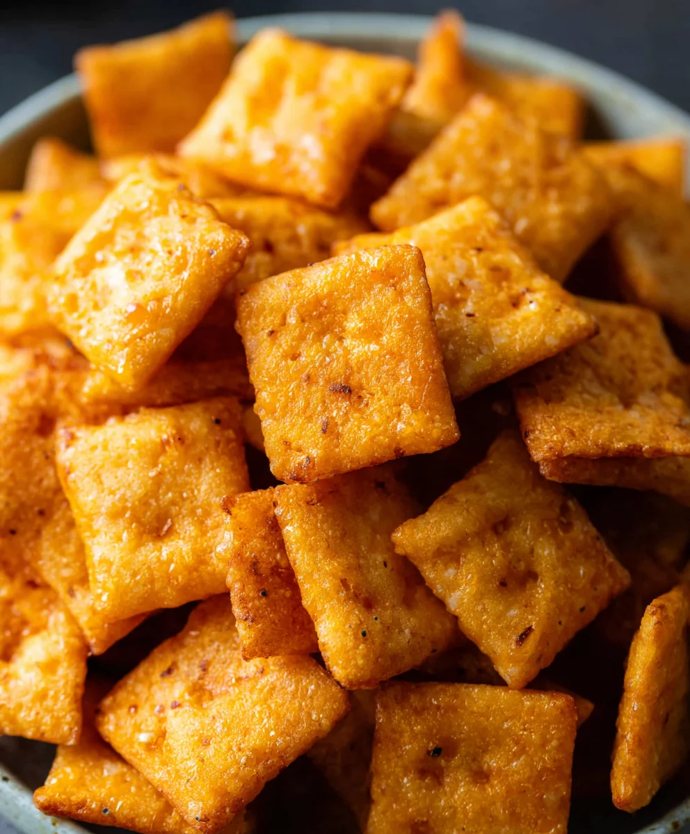 Homemade Cheez-Its- Easy Crispy Cheese Crackers