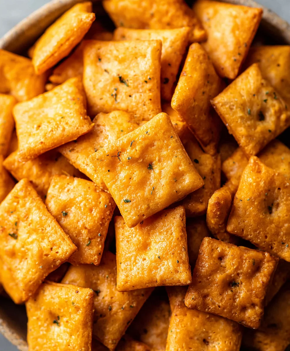Homemade Cheez-Its- Easy Crispy Cheese Crackers
