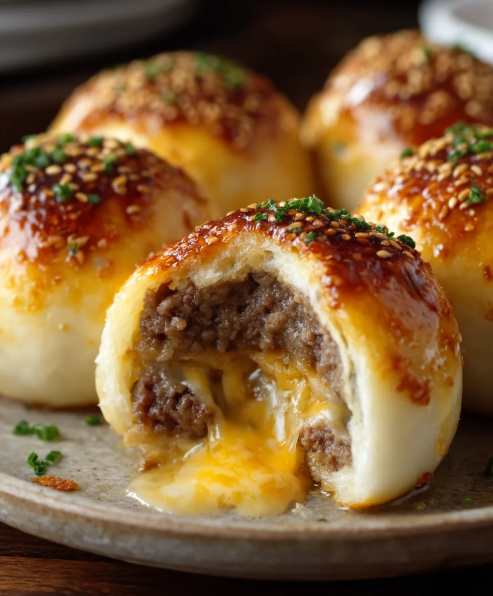 Garlic Parmesan Cheeseburger Bombs - Easy Beef Bites