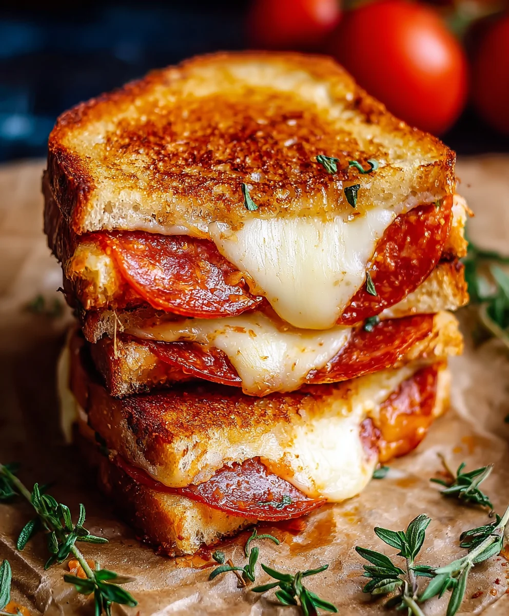 Beef Beef Pepperoni Pizza Grilled Cheese - Ultimate Comfort Food