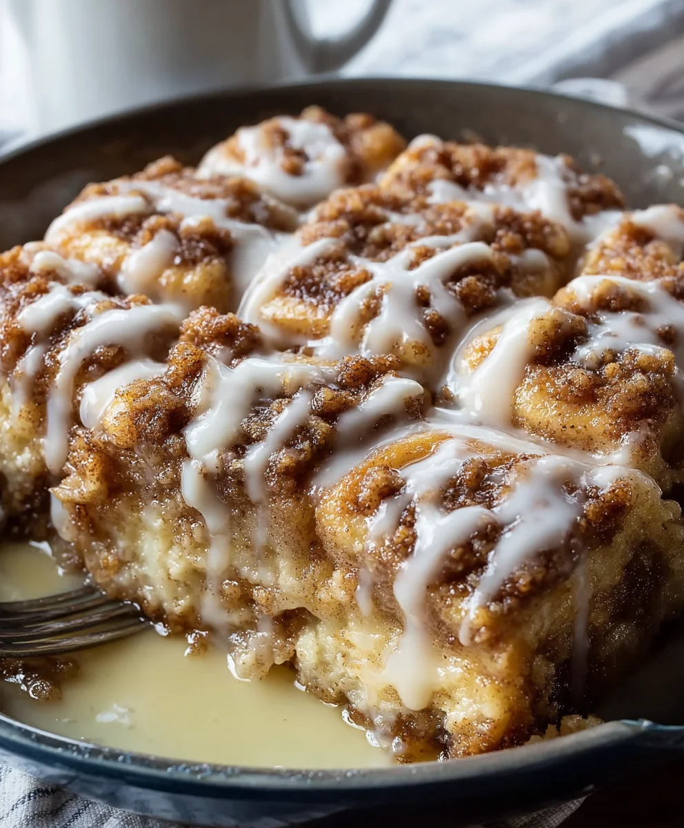 Apple Crisp Cinnamon Roll Casserole-Easy Dessert