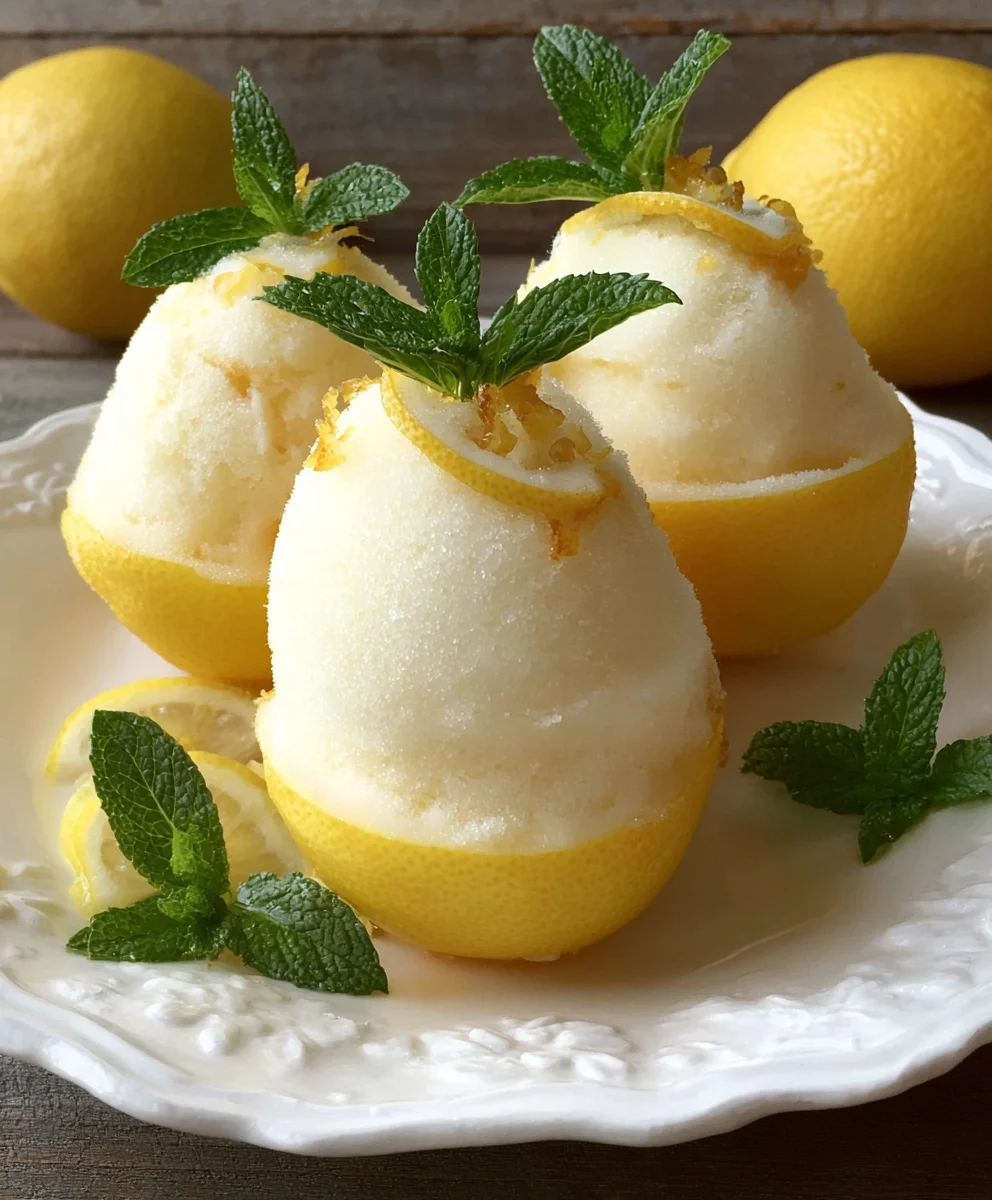 Frozen Lemon Shell Sorbetto - Refreshing Dessert