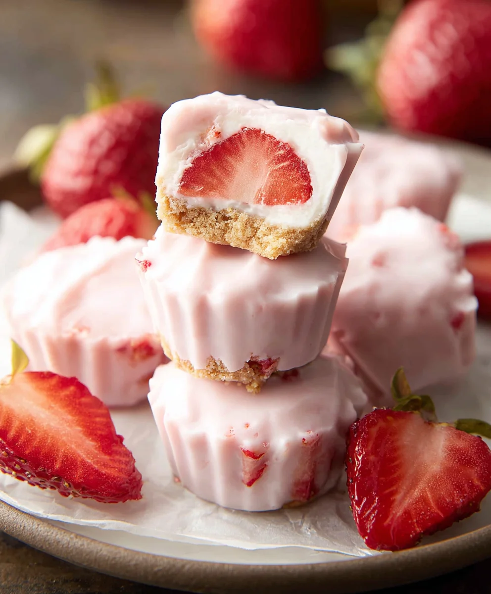 Easy Strawberry Yogurt Bites- Quick Healthy Snack
