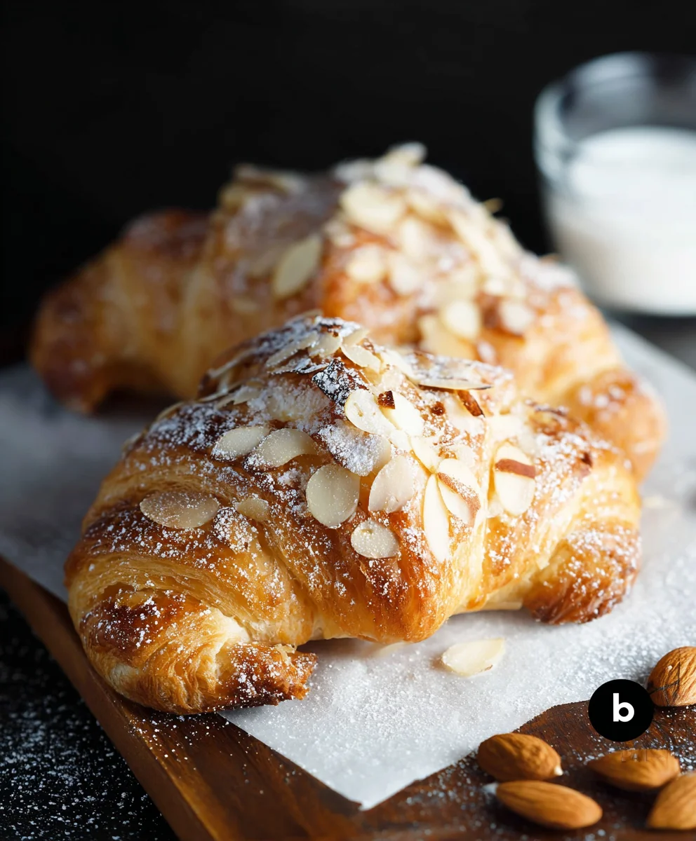 Almond Cream Filled Croissants-Easy Recipe