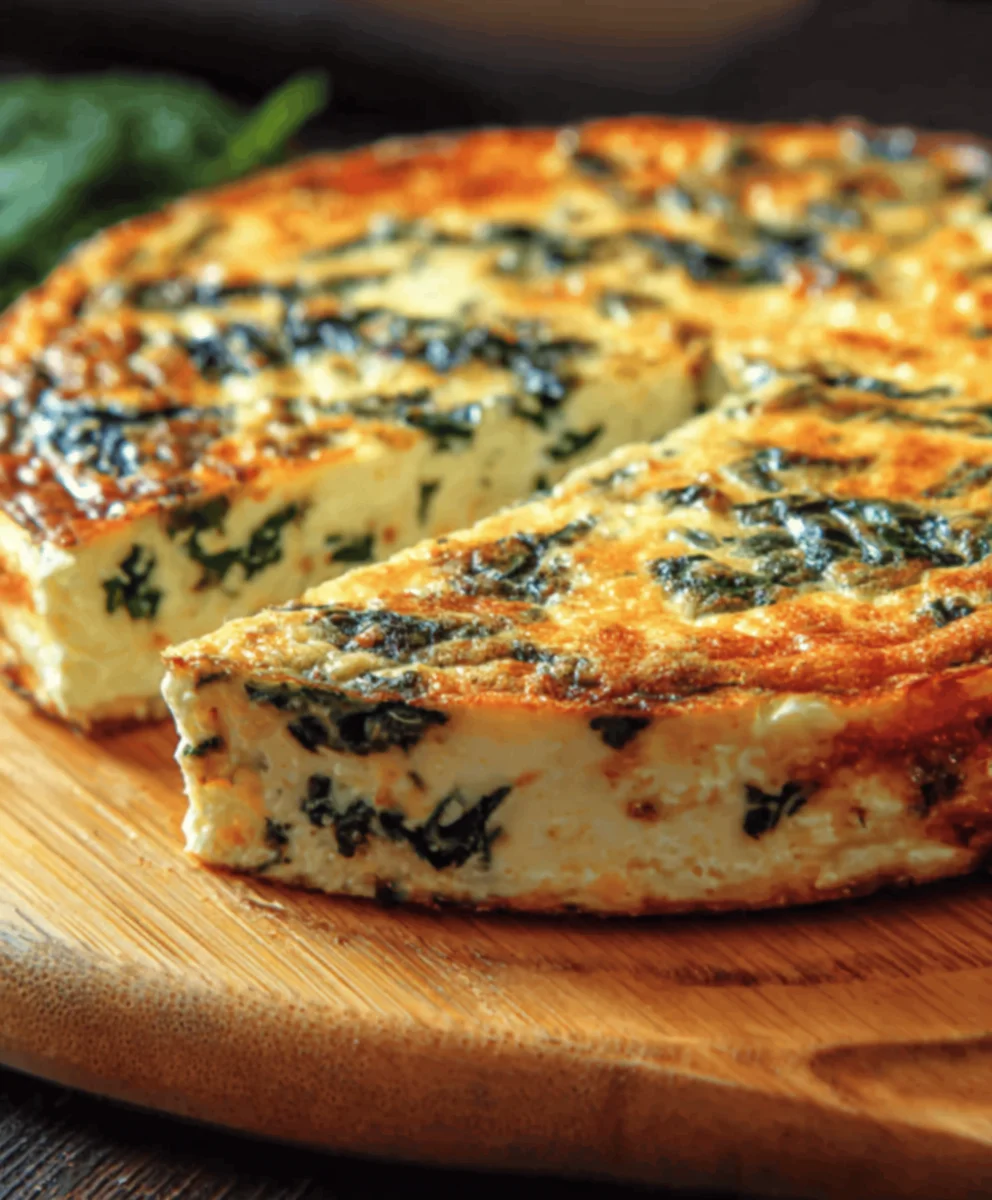 Spinach Cottage Cheese Crustless Quiche - Easy & Healthy