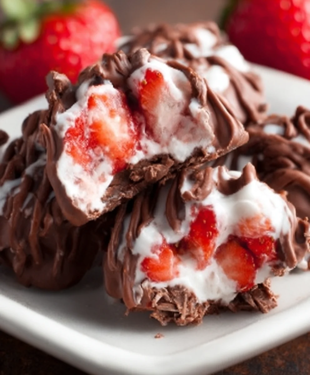 Easy Chocolate Strawberry Yogurt Clusters Snack