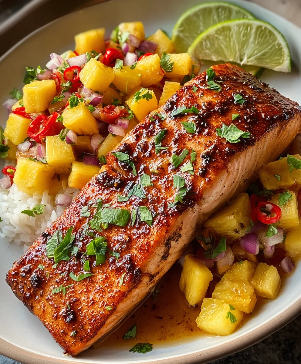 Spicy Pineapple Chipotle Salmon Recipe-Bold Flavor