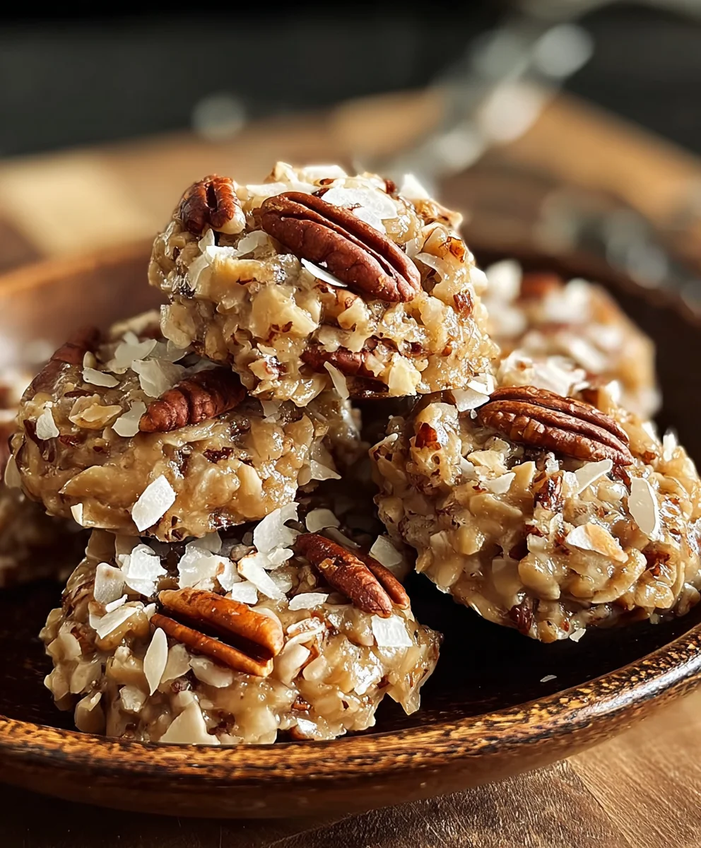 No Bake Pecan Coconut Praline Cookies - Easy Recipe