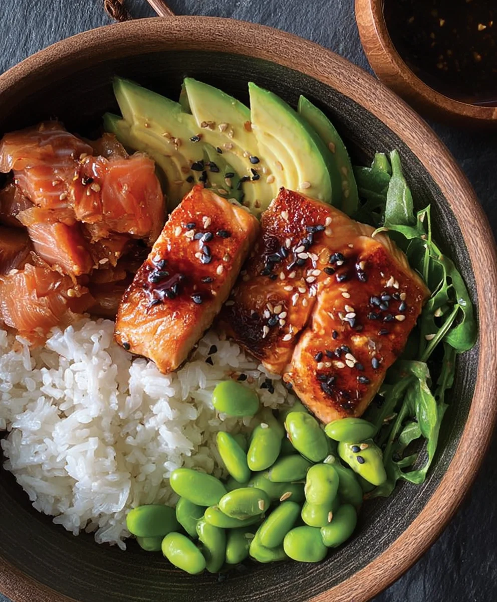 Easy Teriyaki Salmon Sushi Bowl-Gluten Free Dinner