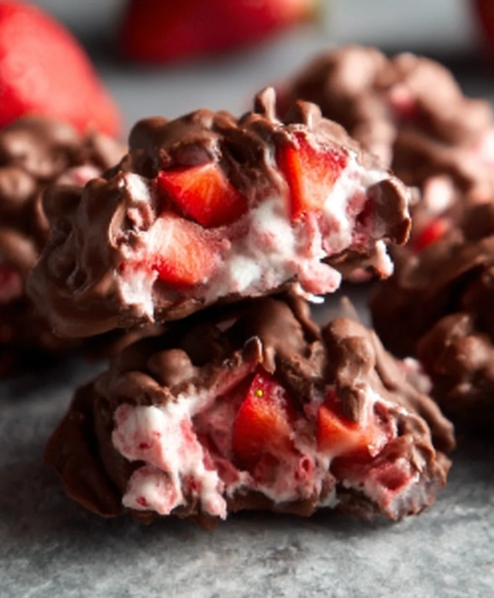 Easy Chocolate Strawberry Yogurt Clusters Snack