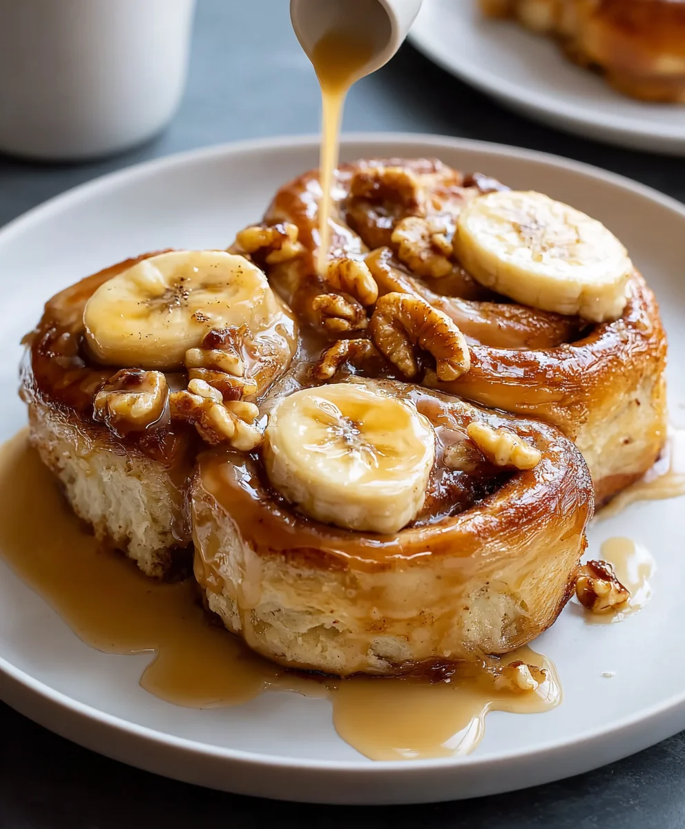 Bananas Foster Cinnamon Rolls- Easy Dessert Recipe