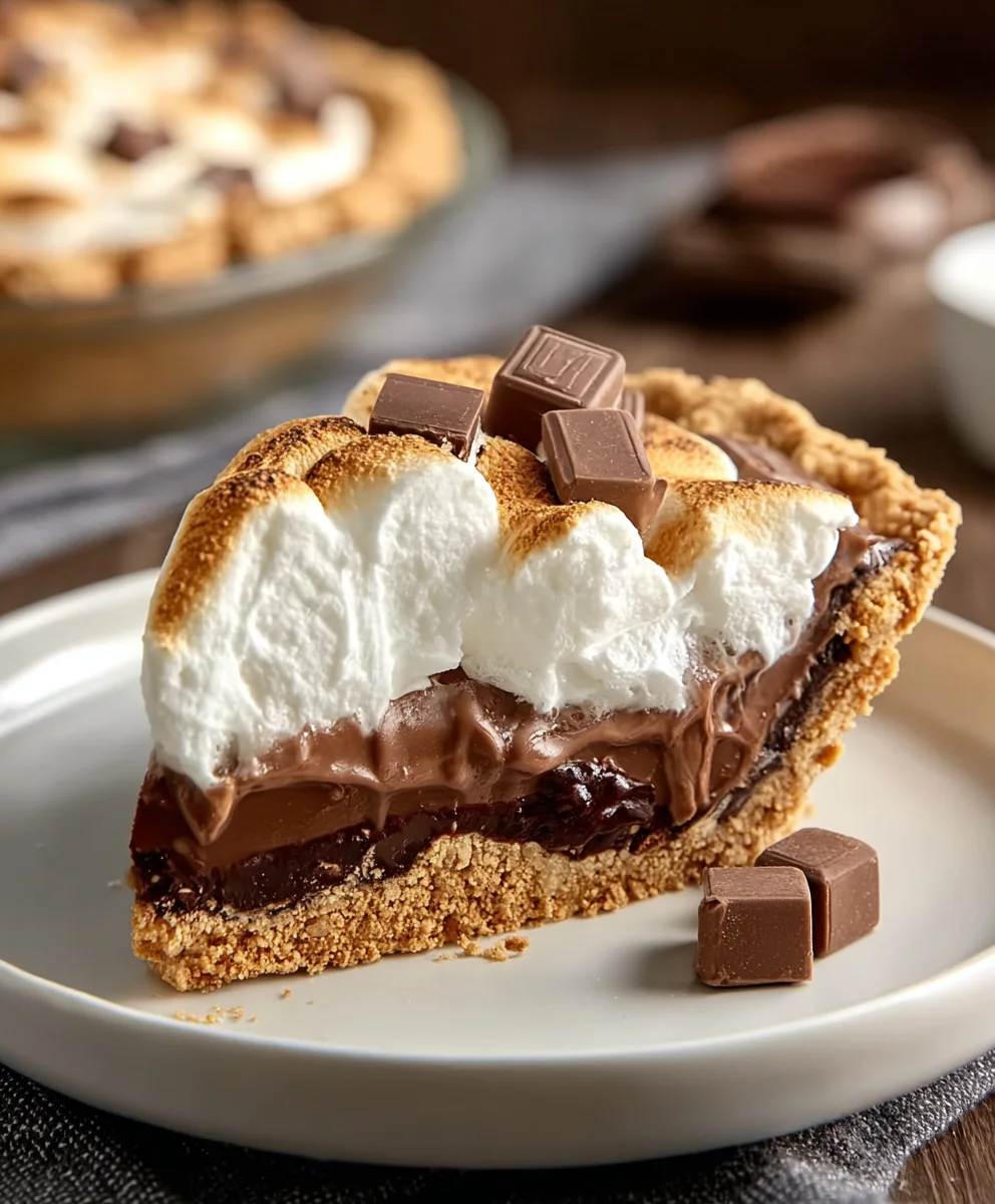 Easy S'mores Pie Recipe- Decadent Chocolate Grabeef ham Cracker Dessert