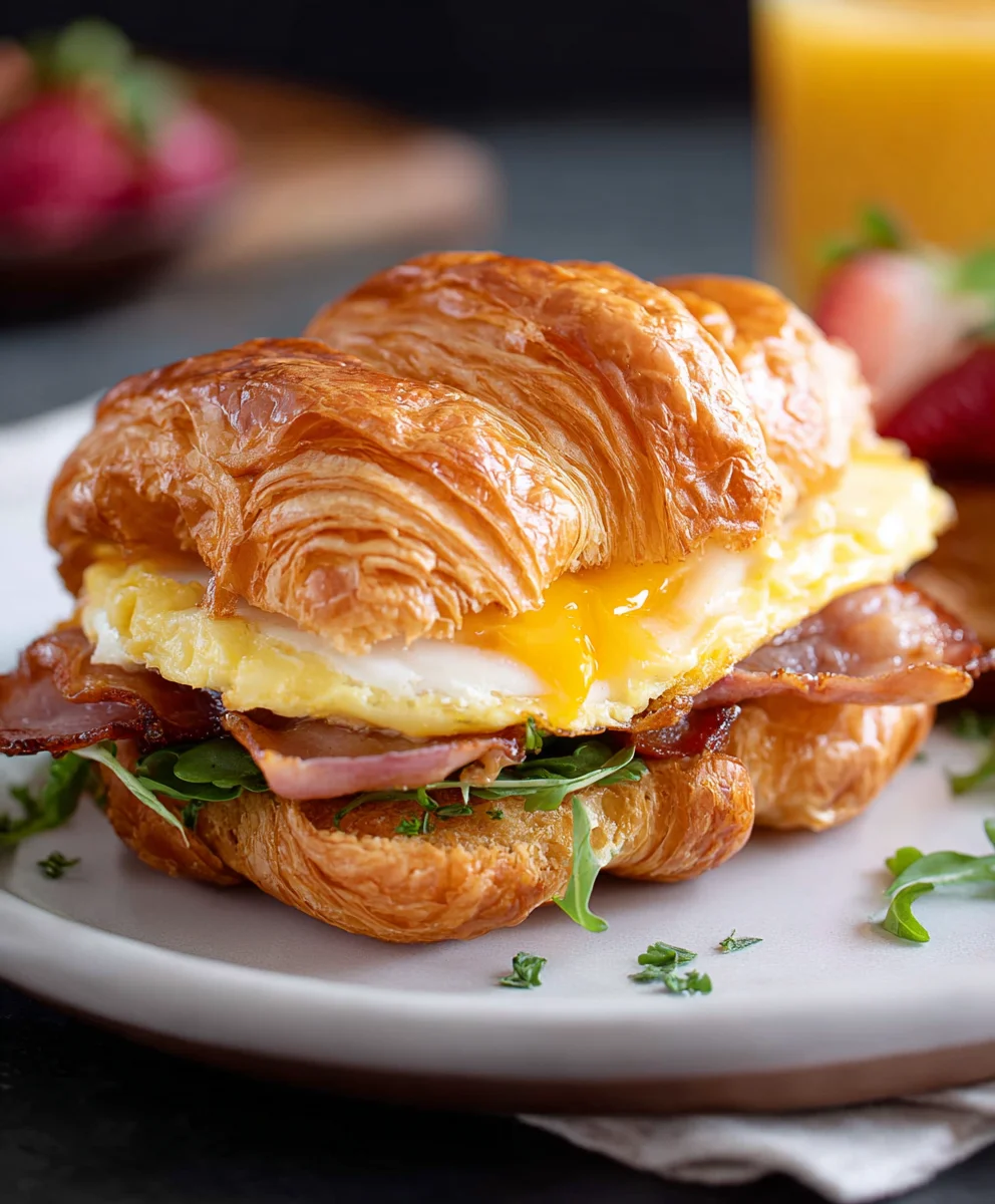 Easy Croissant Breakfast Sandwiches Recipe
