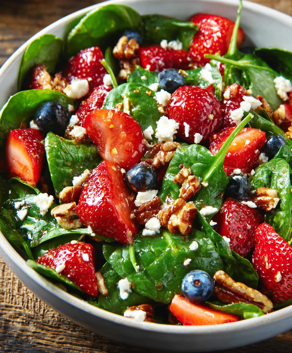 Easy Strawberry Spinach Salad Quick Recipe