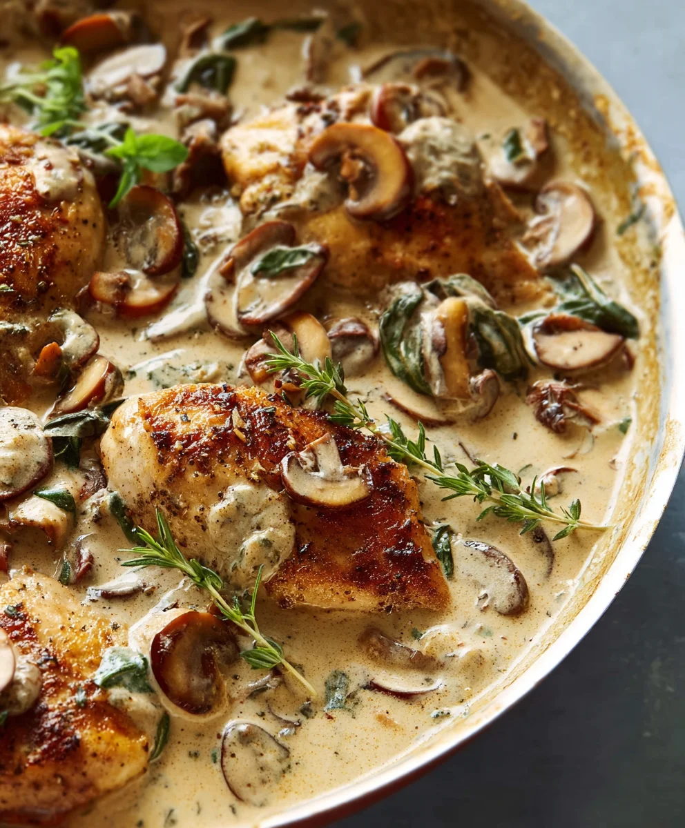 Creamy Mushroom Chicken-Easy Dinner Recipe