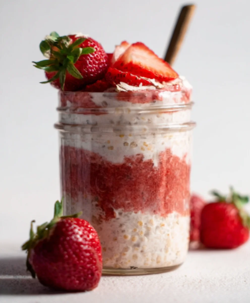 Strawberry Cheesecake Overnight Oats-Easy & Delicious Recipe