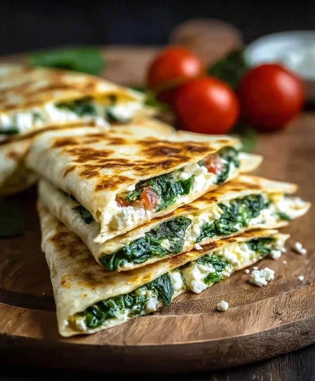 Spinach and Feta Quesadillas