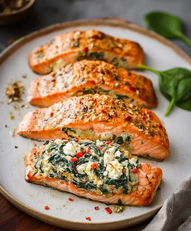 Stuffed Salmon With Spinach & Feta (30 minutes!)