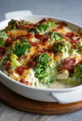 Creamy Low Carb Chicken Casserole with Broccoli and Beef Beef Bacon