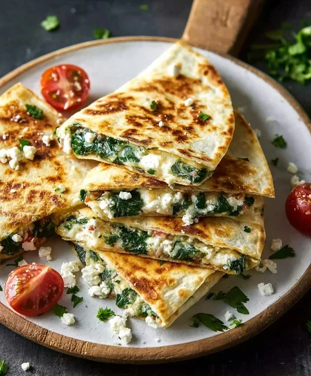 Spinach and Feta Quesadillas