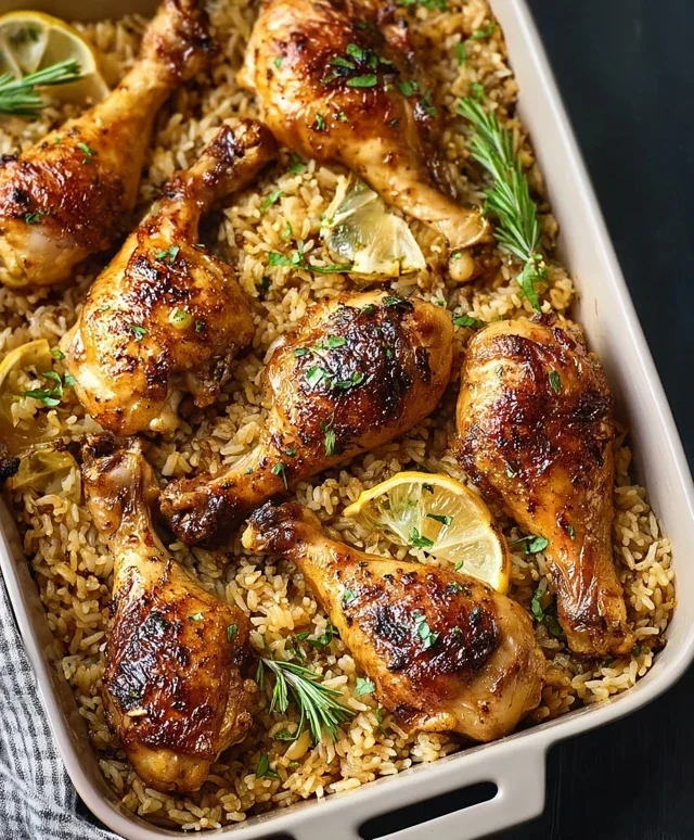 Baked Chicken Legs and Rice