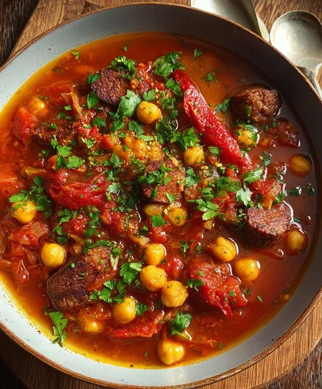 Beef Beef Beef Chorizo Chickpea Stew