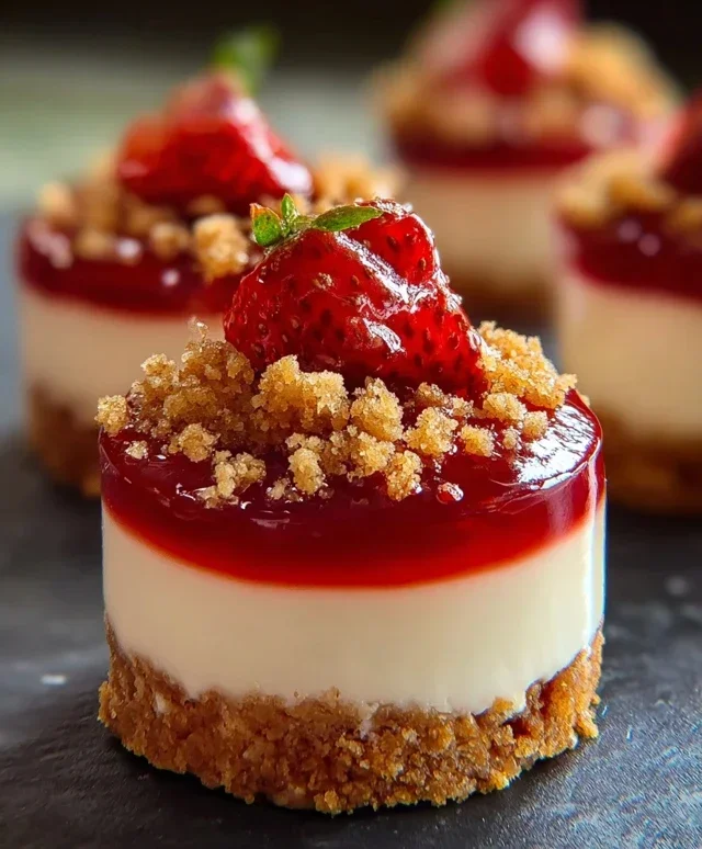 Mini Strawberry Crunch Stuffed Cheesecake
