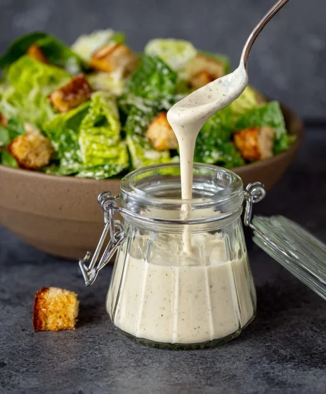 Homemade Creamy Caesar Salad Dressing