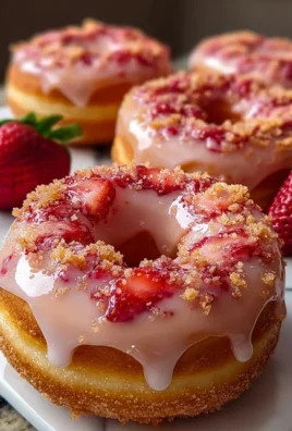 Freshly Glazed Strawberry Crunch Donuts