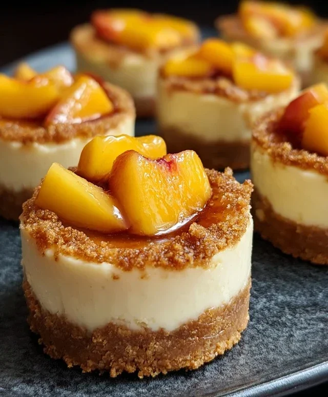 Peach Cobbler Mini Cheesecakes