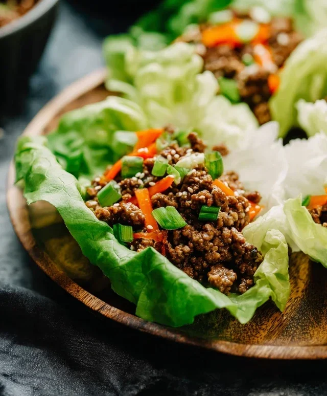 Asian Style Ground Beef Lettuce Wraps